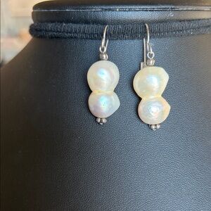 Baroque Cultured Pearl & Sterling Dangle Earrings